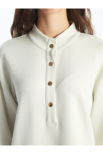 LC Waikiki Μπεζ ψηλός λαιμός Γυναικείο Φούτερ