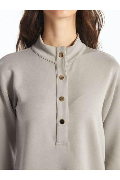 LC Waikiki Brown Stand Collar Women's Sweatshirt