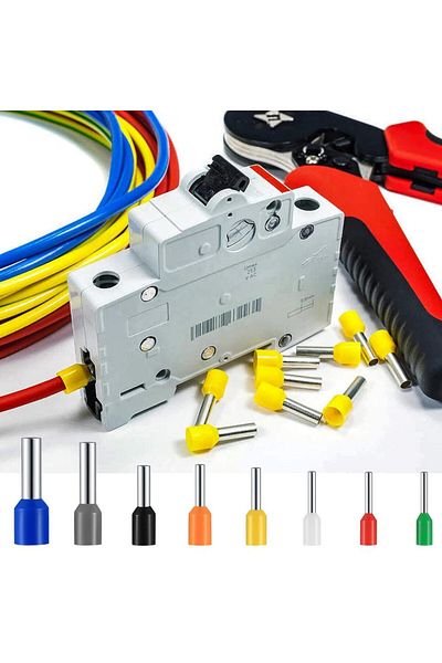 AOKIN 300pcs 300pcs Wire Ferrules Terminals Kit, AWG 22-10 Terminal Connector Wire Copper Nylon Insulated