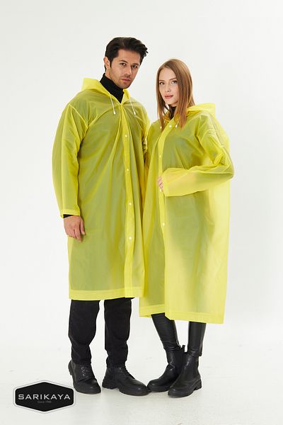 Sarıkaya Women's Men's Raincoat Hooded Snap Water Windproof