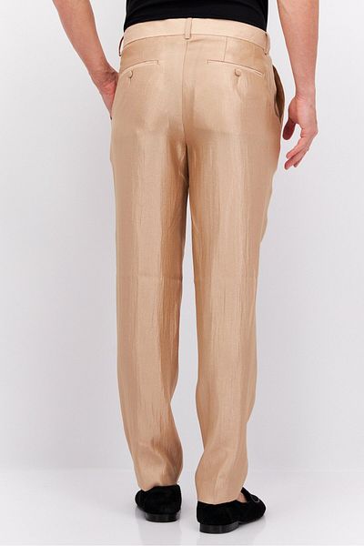 Asos Design Men Tapered Shiny Dress Pants, Tan