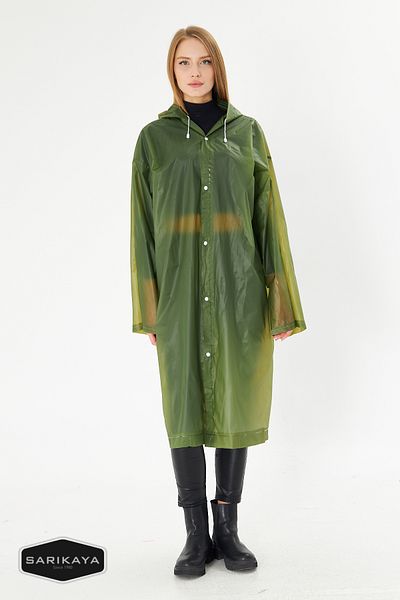Sarıkaya Women's Men's Raincoat Hooded Snap Water Windproof