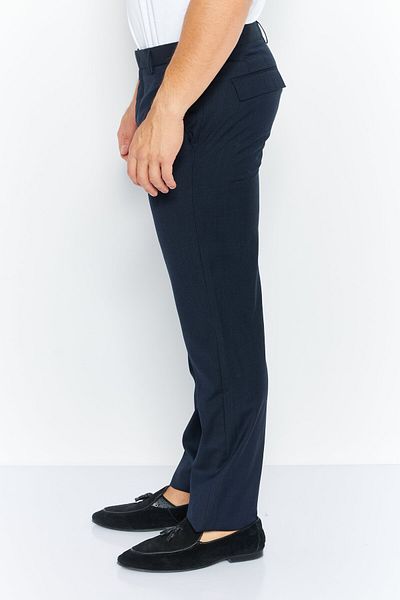 Selected Homme Men Long Regular Fit Solid Chino Pants, Navy