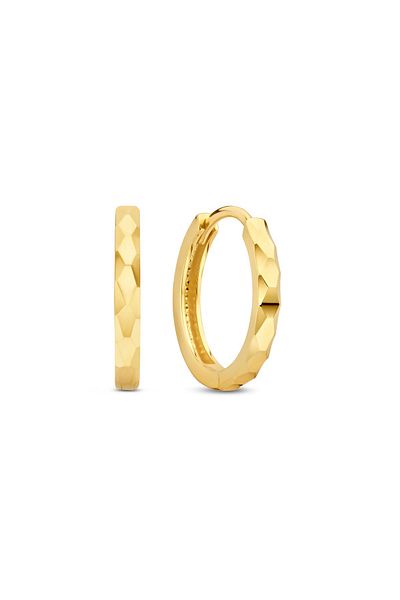 Beloro Jewels Quadrilatero D'ora Marina Creolen aus 9 Karat Gold mit Diamantschliff Bo360090