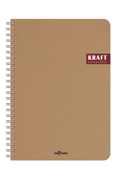 Le Color Kraft Office Notebook Spiraled Striped Brown