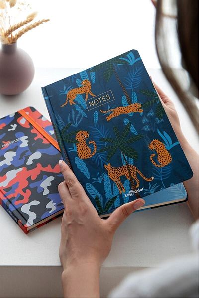 Le Color دفتر ملاحظات استوائي مقاس 17x24 سم - أزرق سادة