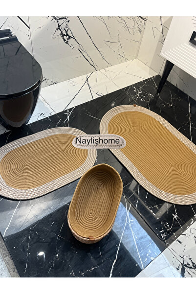 naylişhome طقم حمام 50x80 سم، 40x60 سم، 2 سلة بيضاوية. هدية، مهر، بوهيمي، ديكور