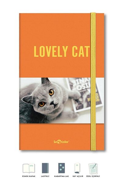 Le Color Flexible Cover Notebook 10.5x18.58 144sy Cat Lover