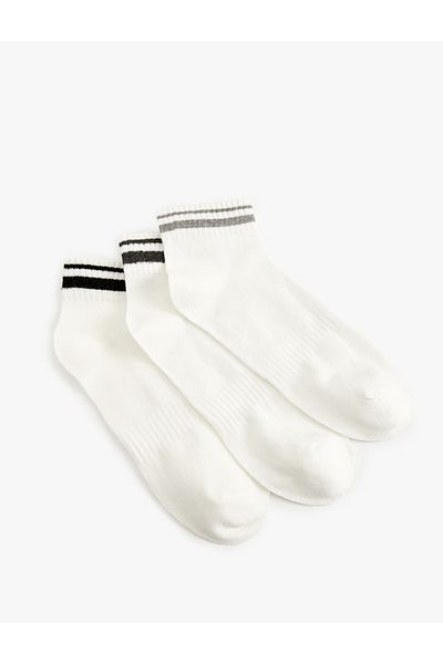 Koton Set de 3 șosete papuci cu dungi din amestec de bumbac