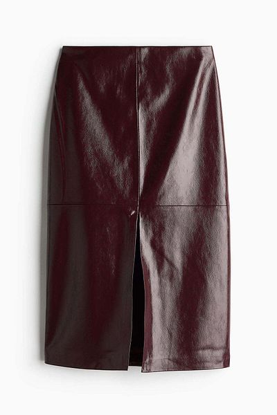 H&M Coated pencil skirt