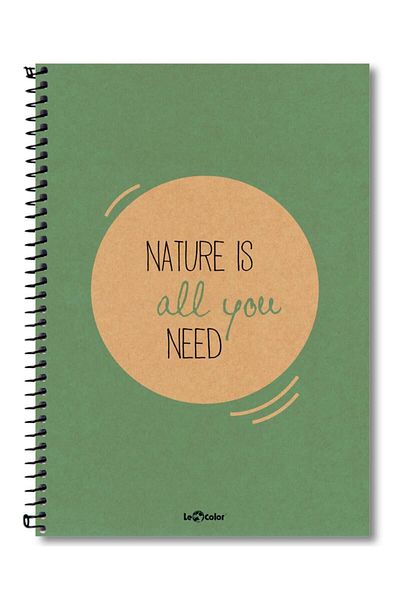 Le Color Eco Kraft Sp A4 Checkered Notebook Green