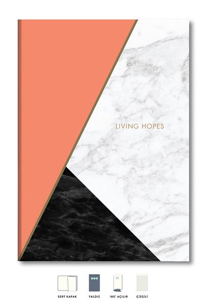 Le Color Marble Lined Notebook Orange
