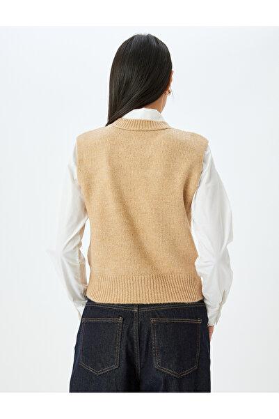 Koton Трикотажний жилет без рукавів з вирізом під горловину