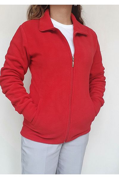 GÜN&AY TEKSTİL Women's Winter Slim Fit Mold Pocket Fleece Coat-Jacket