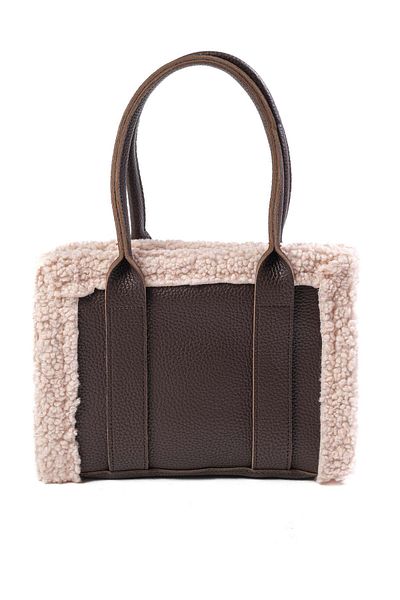 Mio Gusto Brown Faux Fur Detailed Hand and Shoulder Women's Bag