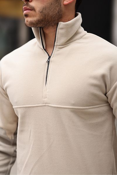 comstar Ανδρικό φούτερ με μισό φερμουάρ και κρέμα Fleece