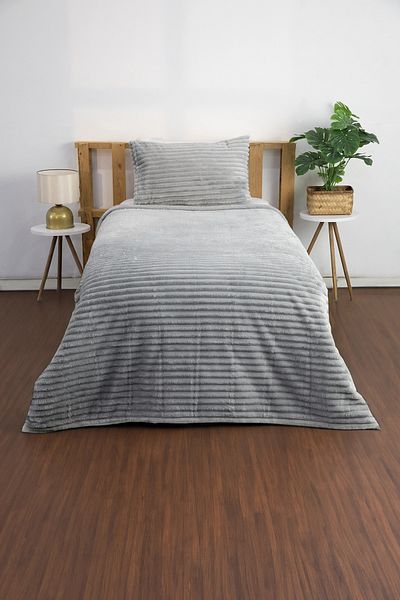 FAVORA Linda Gray Single Blanket Set - 2 Pieces