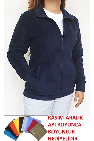 GÜN&AY TEKSTİL Jachetă de iarnă pentru damă, slim fit, din fleece, cu buzunare
