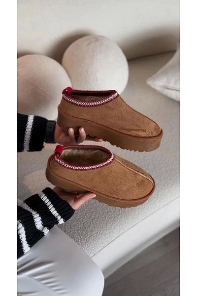 kiddosonline Winter Women's Slippers/Shoes Suede with Fur Inside Thick Sole Tazz