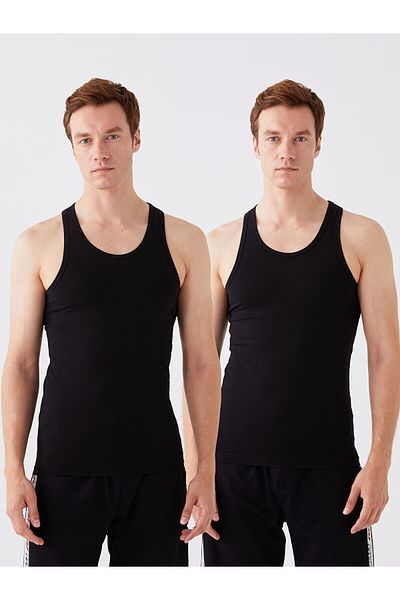 LC Waikiki Lw - U Collar Combed Cotton Men's Undershirt 2-Piece