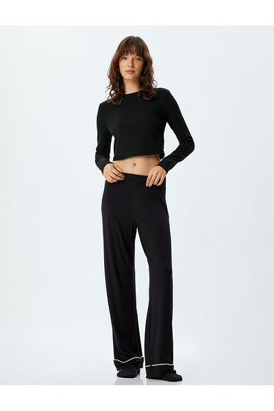 Koton Pyjama-Unterteil mit geradem, weitem Bein und Standard-Taille