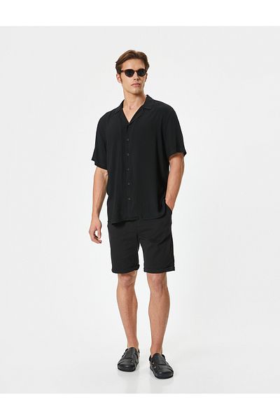 Koton Slim Fit-Shorts aus Chino-Stoff – geknöpfte Tasche, mehrlagiges Bein
