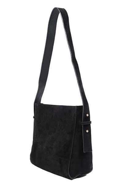 Mio Gusto Genuine Suede Black Color Women's Shoulder Bag