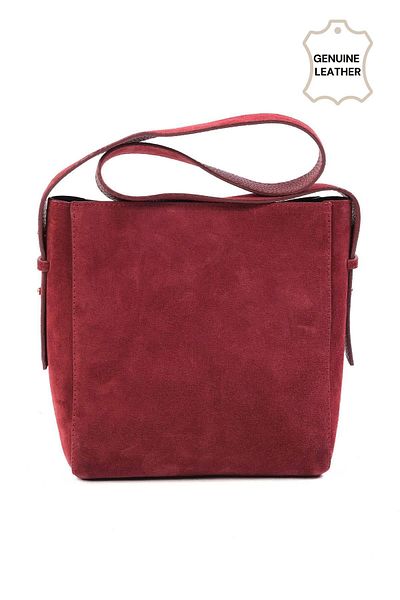 Mio Gusto Genuine Suede Burgundy Color Women's Shoulder Bag