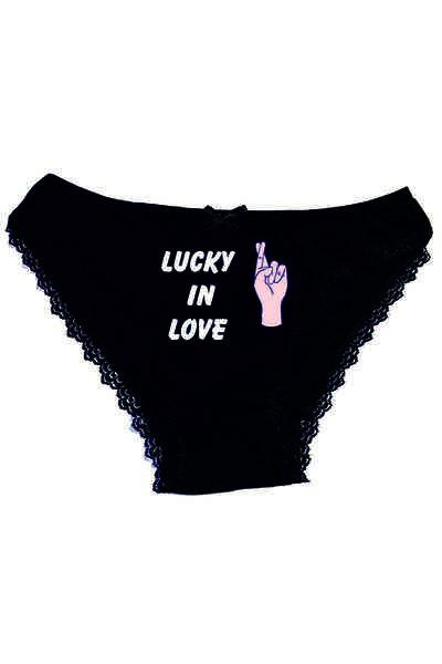 BoxerMasters lucky kadın beyaz yazılı külot