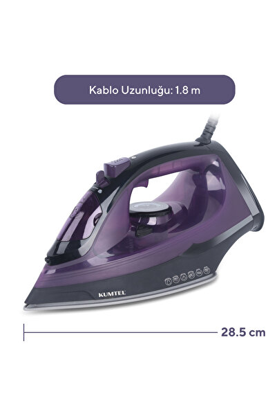 KUMTEL 2400 Watt Seramik Mor Buharlı Ütü MU-04