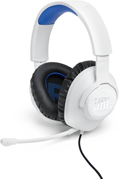 JBL Геймърски слушалки Quantum 100P, Отделящ се микрофон, 3.5мм жак, 1.2м, Бя...