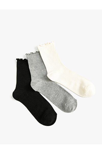 Koton 3-Piece Socks Set Multicolored with Ruffle Detail