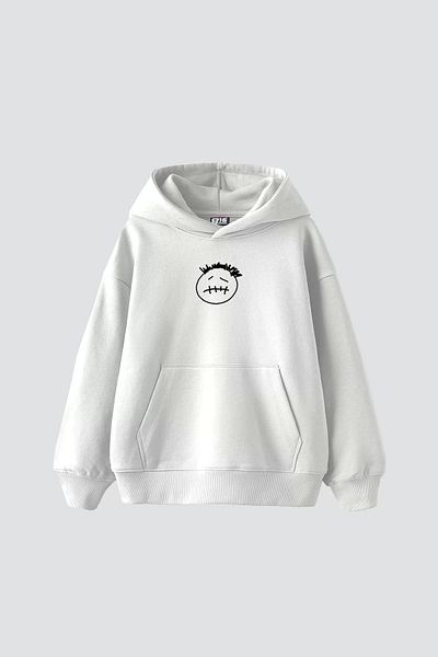 Sekizbiraltı Cactus Jack Back Printed Oversize Unisex White Hoodie