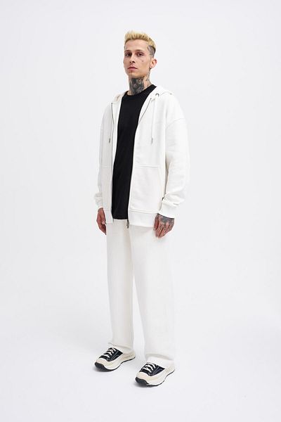 Machinist Ανδρικό κουκούλα Basic Diagonal Zip Ecru