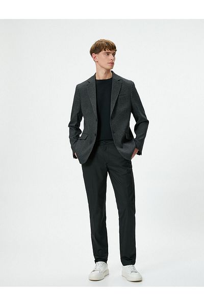 Koton Blézer dzseki Slim Fit gombos dupla zsebes részletes monogallér