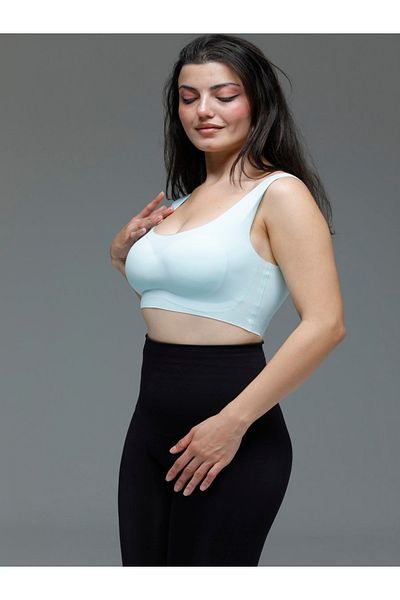MİSTİRİK Bustieră model Parabita tăiată cu laser - țesătură moale, culoare albastră