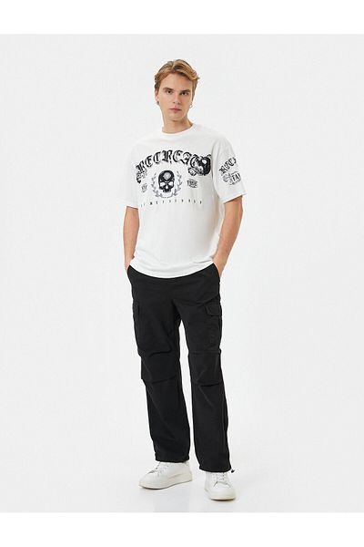 Koton Lockere Cargo-Fallschirmhose mit elastischem Taillentaschendetail und Stoppern