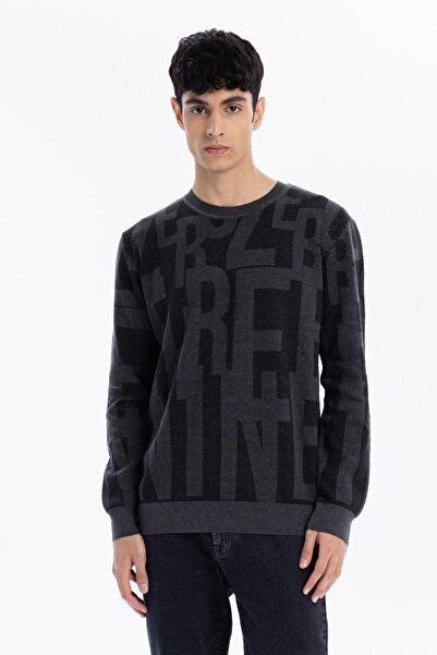 GMG FIRENZE Gmg Fırenze Bisiklet Yaka Slim Fit Antrasit Erkek Kazak GU24MFW04017