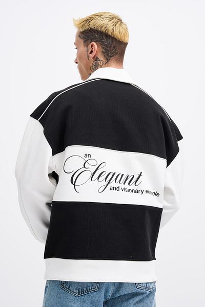 Machinist Ανδρικό φούτερ Contrast και Piped Polo Black Ecru