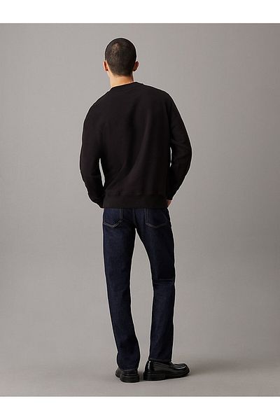 Calvin Klein Black Jeans - Crew Neck Sweatshirt J30J 326144 Beh Chenille Monologo Cre