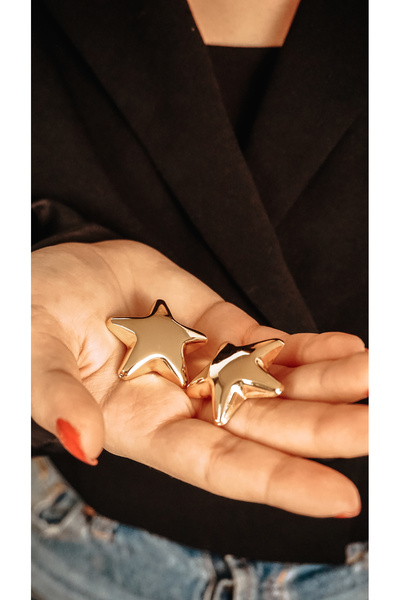 TRENDTAKI Vintage Yıldız Küpe Gold Kaplama 0020