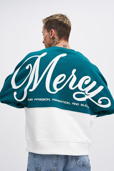 Machinist Ανδρικό φούτερ Batwing Mercy Petrol Green Ecru