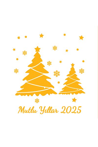 MIGNATIS Yellow Christmas New Year Tree And Snowflakes Decorations 50x50cm