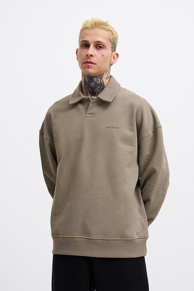 Machinist Ανδρικό φούτερ Basic Diagonal Polo Khaki
