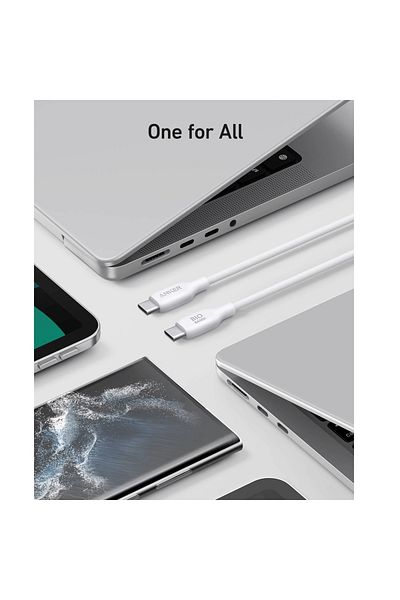 Anker USB-C to USB-C Cable | 3 feet Bio-Based | White Color | A80F1H21