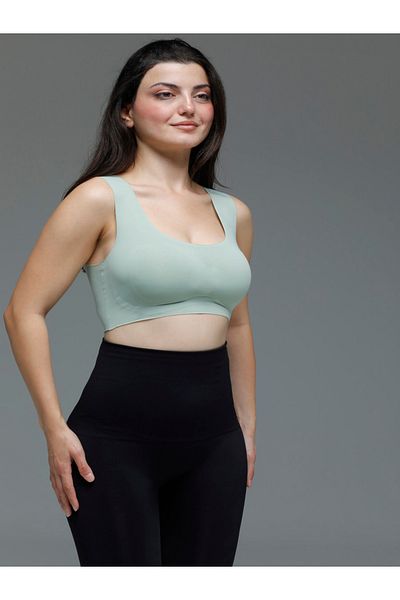 MİSTİRİK Bustieră verde model Parabita fără sudură tăiată cu laser cu tampon