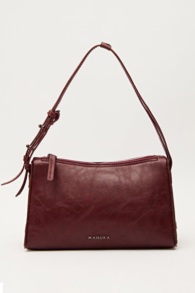 Manuka Burgundy Leather Bag - Prism Jersey