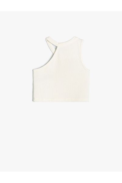 Koton Crop Athlete One Shoulder Rundhalsausschnitt gerippt
