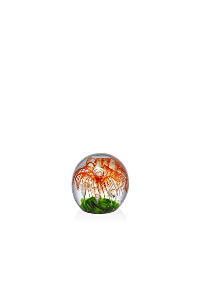 LAMEDORE Pearl Orange Green Glass Cam Dekor 9x9x9 Cm