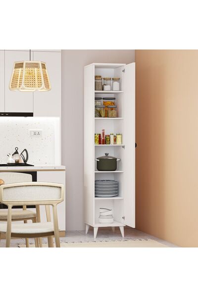 İMBAŞ Tek Kapaklı 5 Raflı Çok Amaçlı Banyo Mutfak Kiler Dolabı